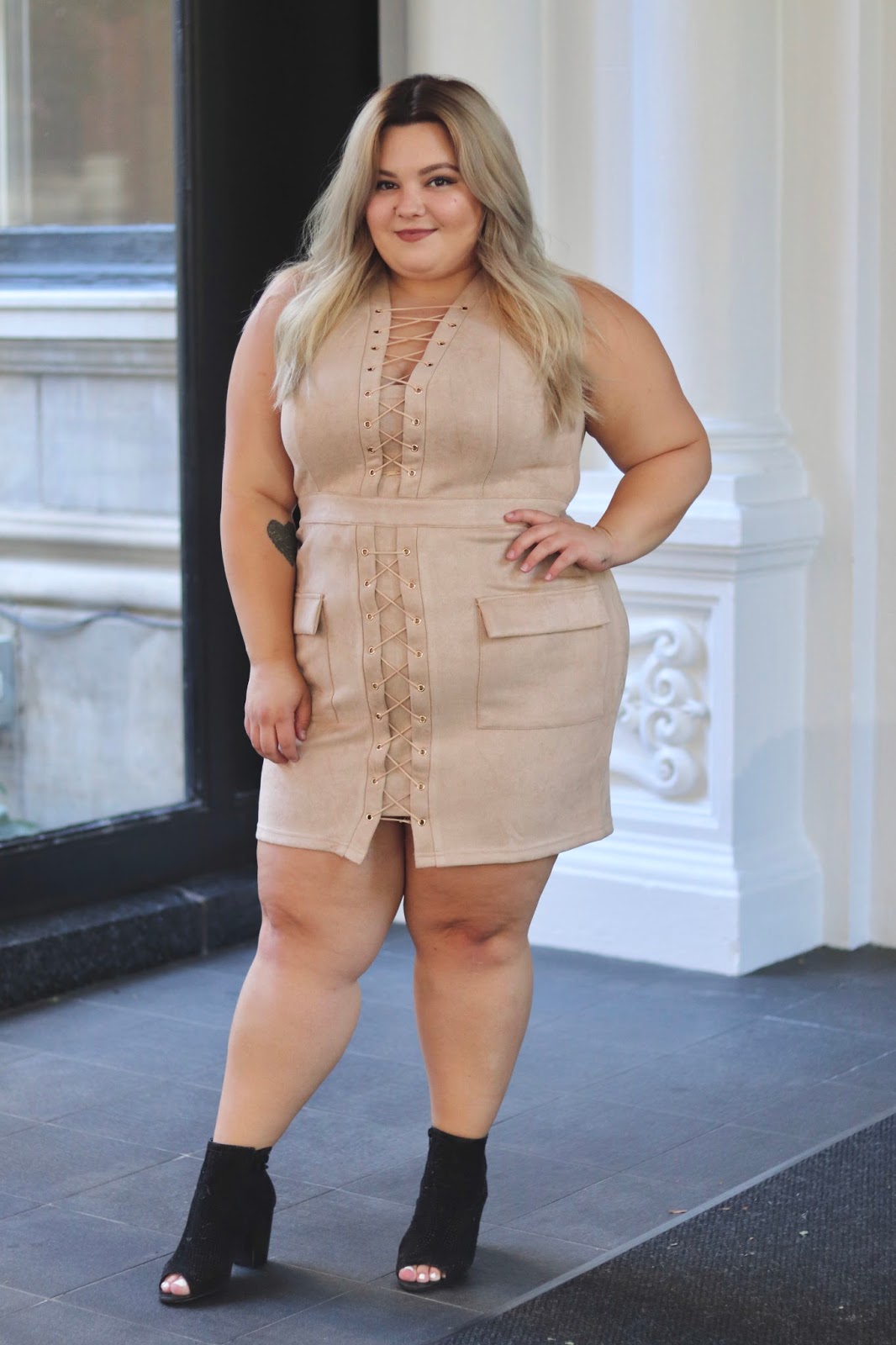 Plus Size Suede Dress - Natalie in the City