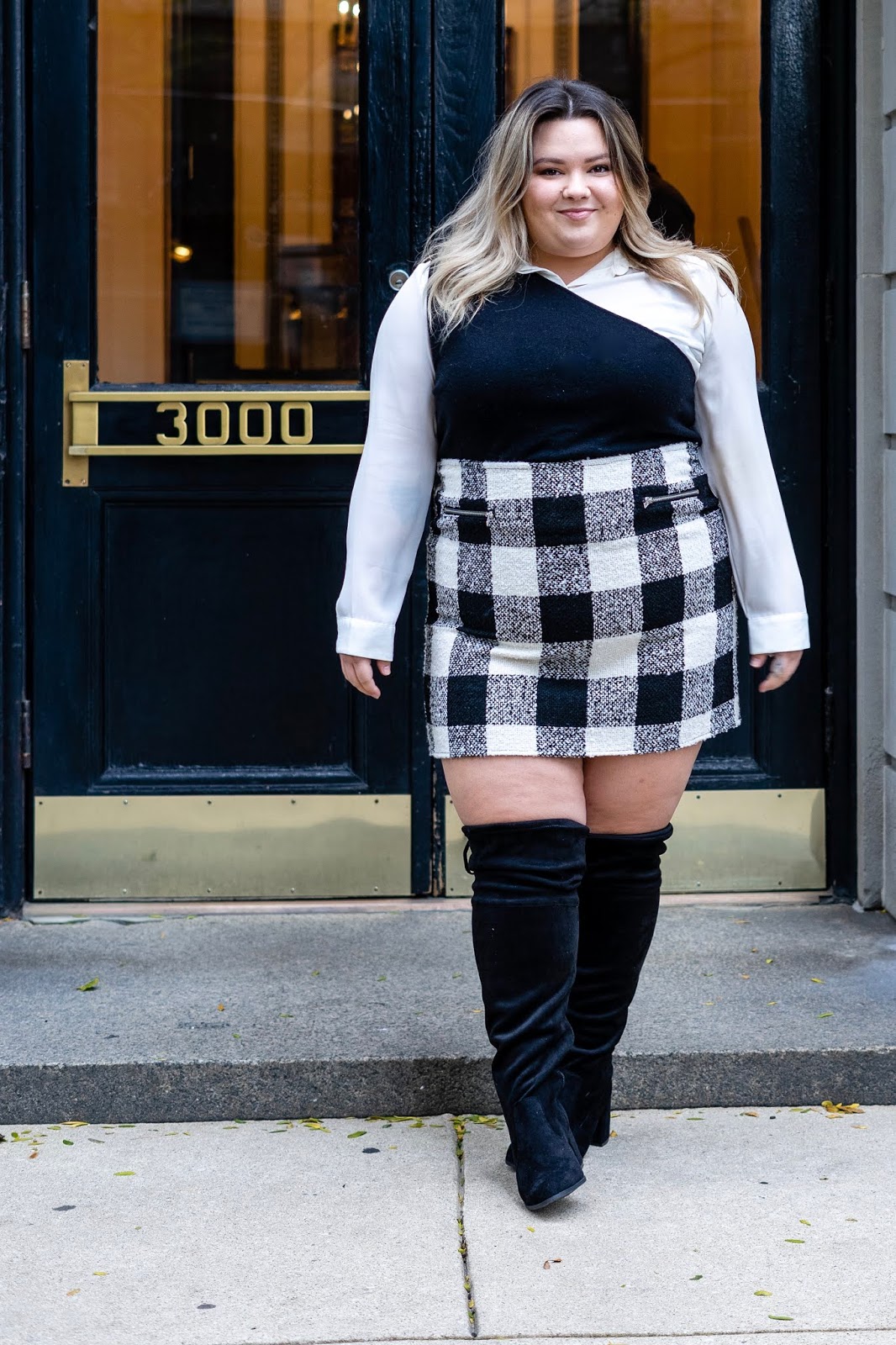 Plus Size Plaid Mini Skirt - Natalie in the City