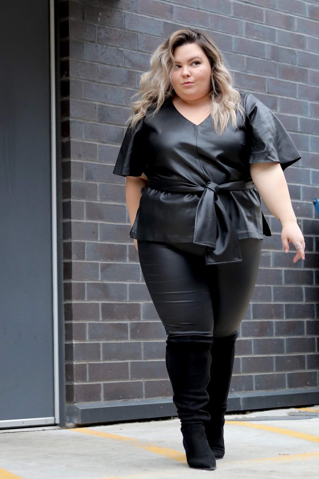 Faux Leather Plus Size Outfit - Natalie in the City