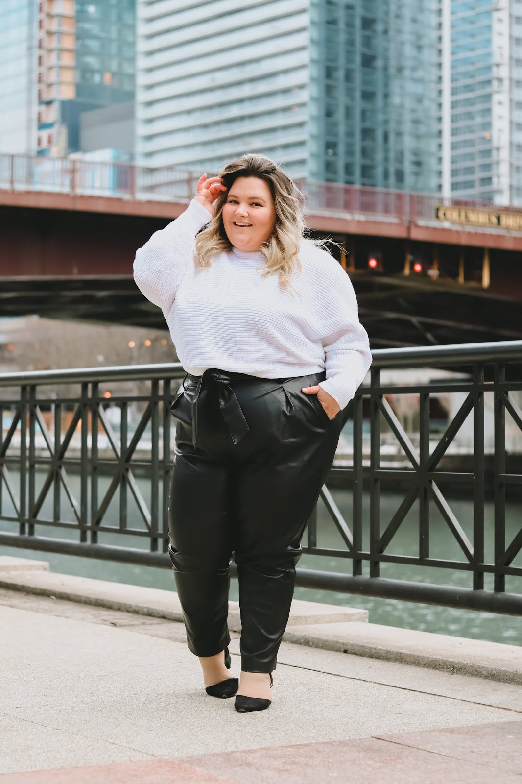 Plus Size Faux Leather Joggers - Natalie in the City